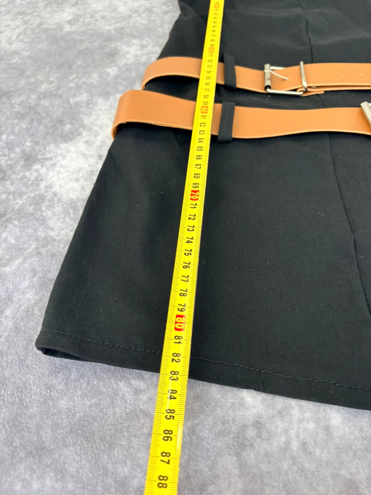 Black sleeveless mini dress with double brown belts K Star made in Italy party style outfit🌺 – Vintage Dressing – taille Taille unique 4