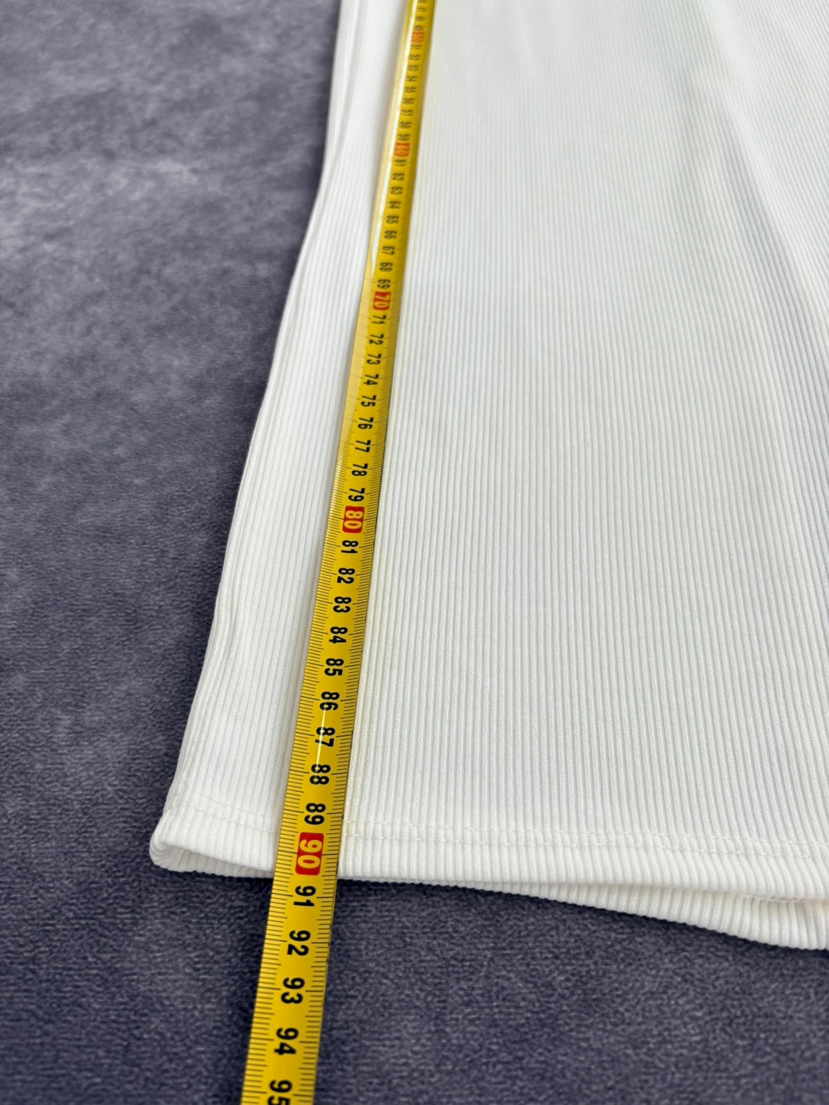 Elegant White Ribbed Knit Maxi Skirt High Waisted Long Casual Minimalist Aesthetic Bottoms Slim Fit🌺 – Vintage Dressing – taille Taille unique 3