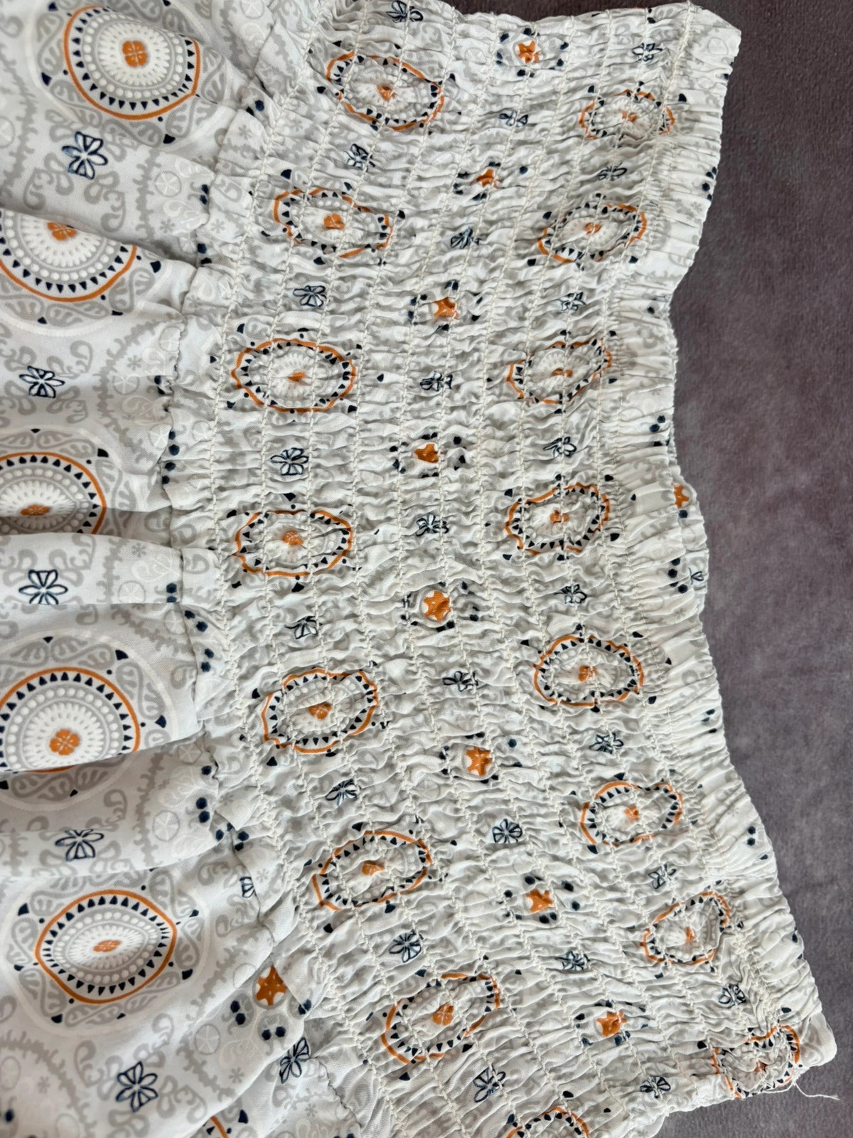Boho Style Printed Mini Skirt with Elastic Smocked Waist and Ruffles One Size Fits All🌺 – Vintage Dressing – taille Taille unique 5