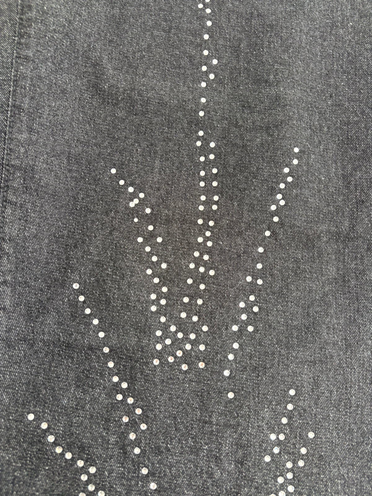 Dark Grey Wide Leg Jeans with Sparkly Rhinestones and Distressed Details Y2K Aesthetic Pants🌺 – Vintage Dressing – taille L / 40 / 12 5