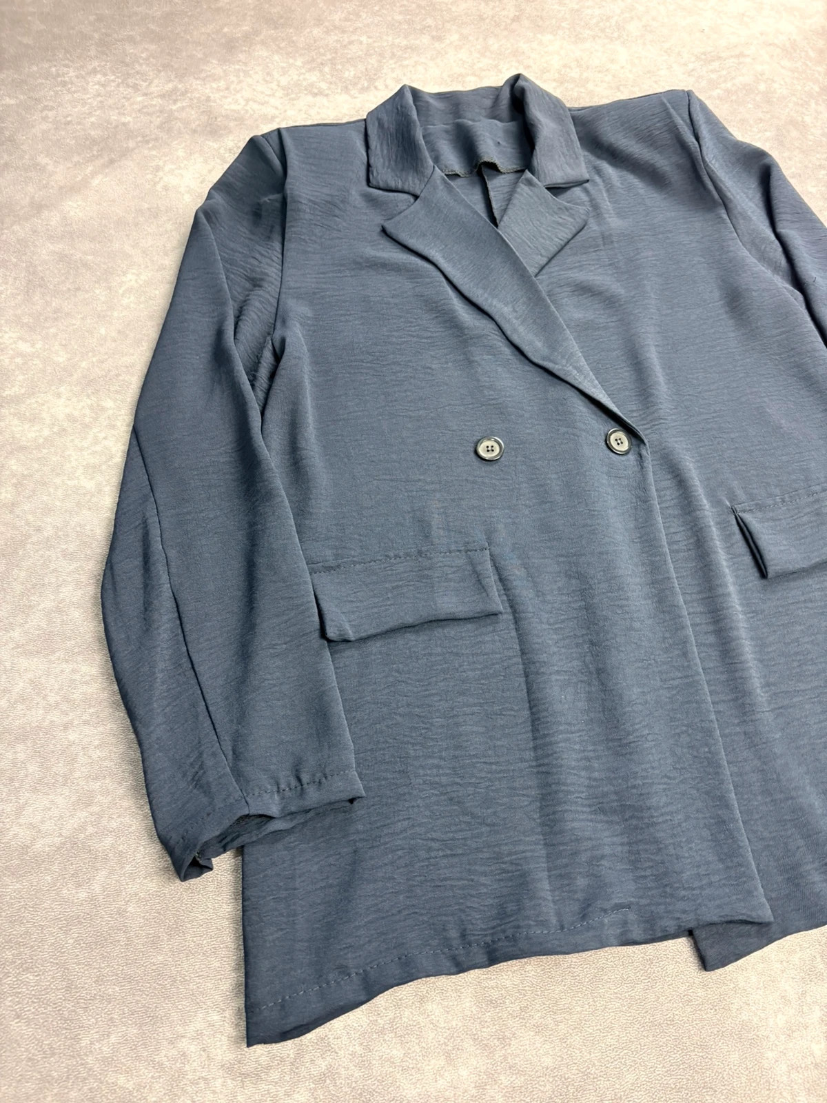 Women Navy Blue Oversized Blazer Double Breasted Casual Lightweight Smart Jacket Size Medium🌺 – Vintage Dressing – taille M / 38 / 10 2