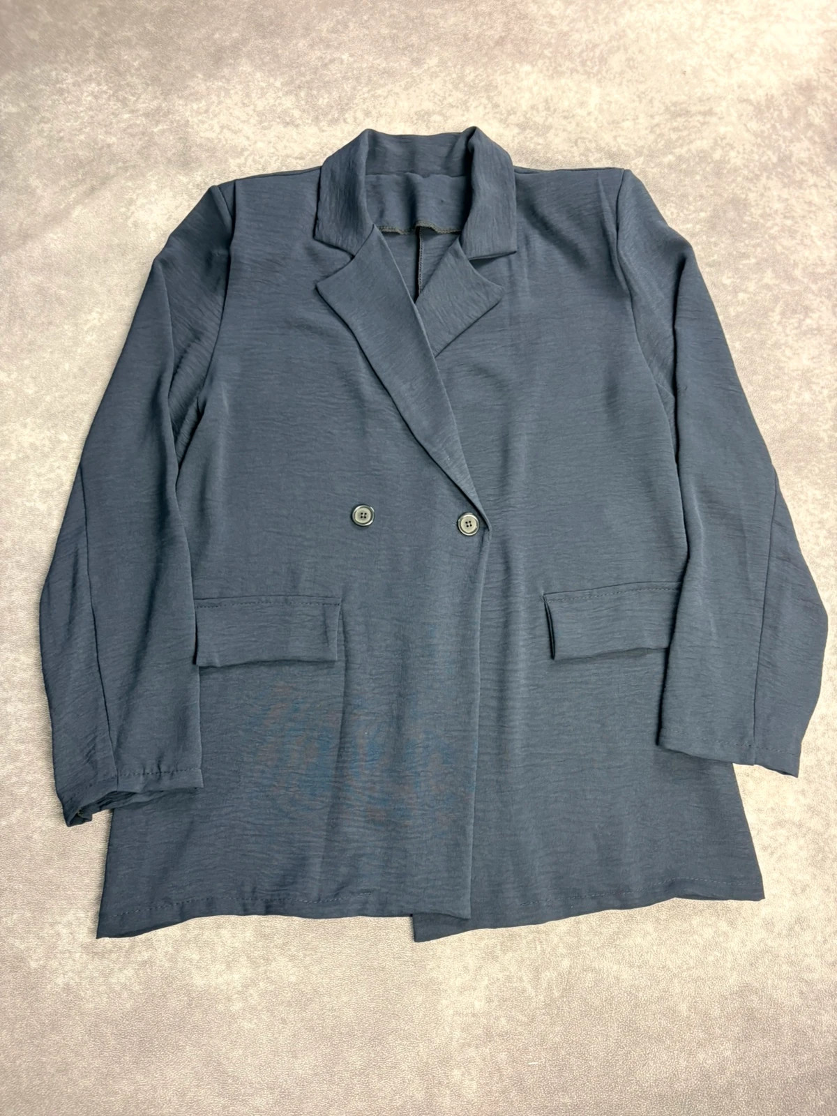 Women Navy Blue Oversized Blazer Double Breasted Casual Lightweight Smart Jacket Size Medium🌺 – Vintage Dressing – taille M / 38 / 10 3