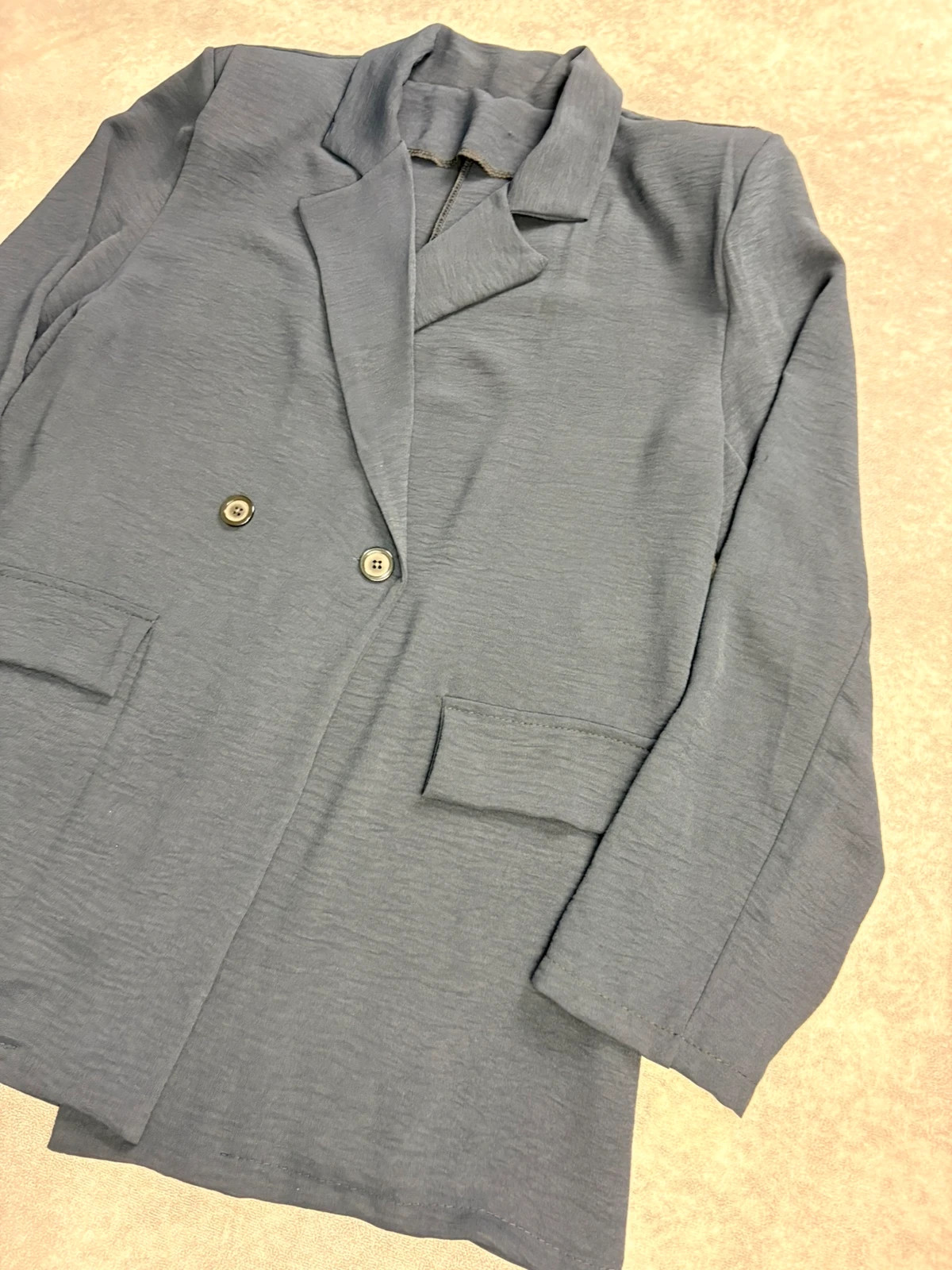 Women Navy Blue Oversized Blazer Double Breasted Casual Lightweight Smart Jacket Size Medium🌺 – Vintage Dressing – taille M / 38 / 10 4