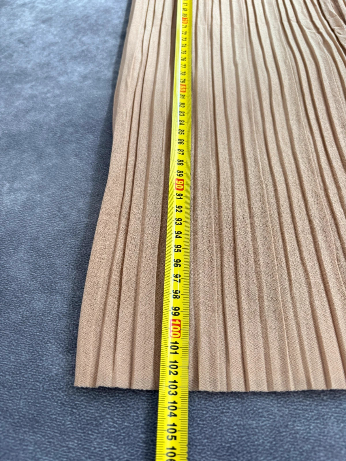 Beige Pleated Wide Leg Trousers High Waist Flowy Summer Pants Elegant Casual Elastic Waist Design🌺 – Vintage Dressing – taille XL / 42 / 14 4