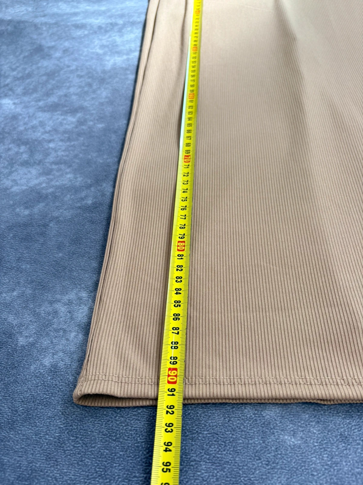 Camel Ribbed Knit Maxi Skirt High Waist Straight Long Pencil Skirt Minimalist Casual Summer Look – Vintage Dressing – taille M / 38 / 10 4