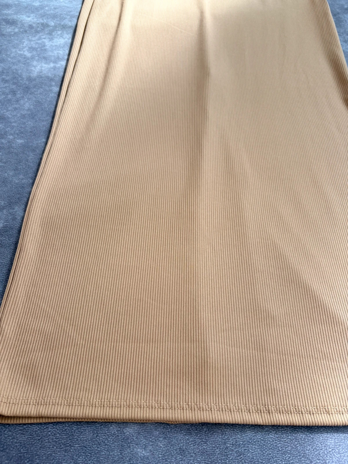 Camel Ribbed Knit Maxi Skirt High Waist Straight Long Pencil Skirt Minimalist Casual Summer Look – Vintage Dressing – taille M / 38 / 10 3