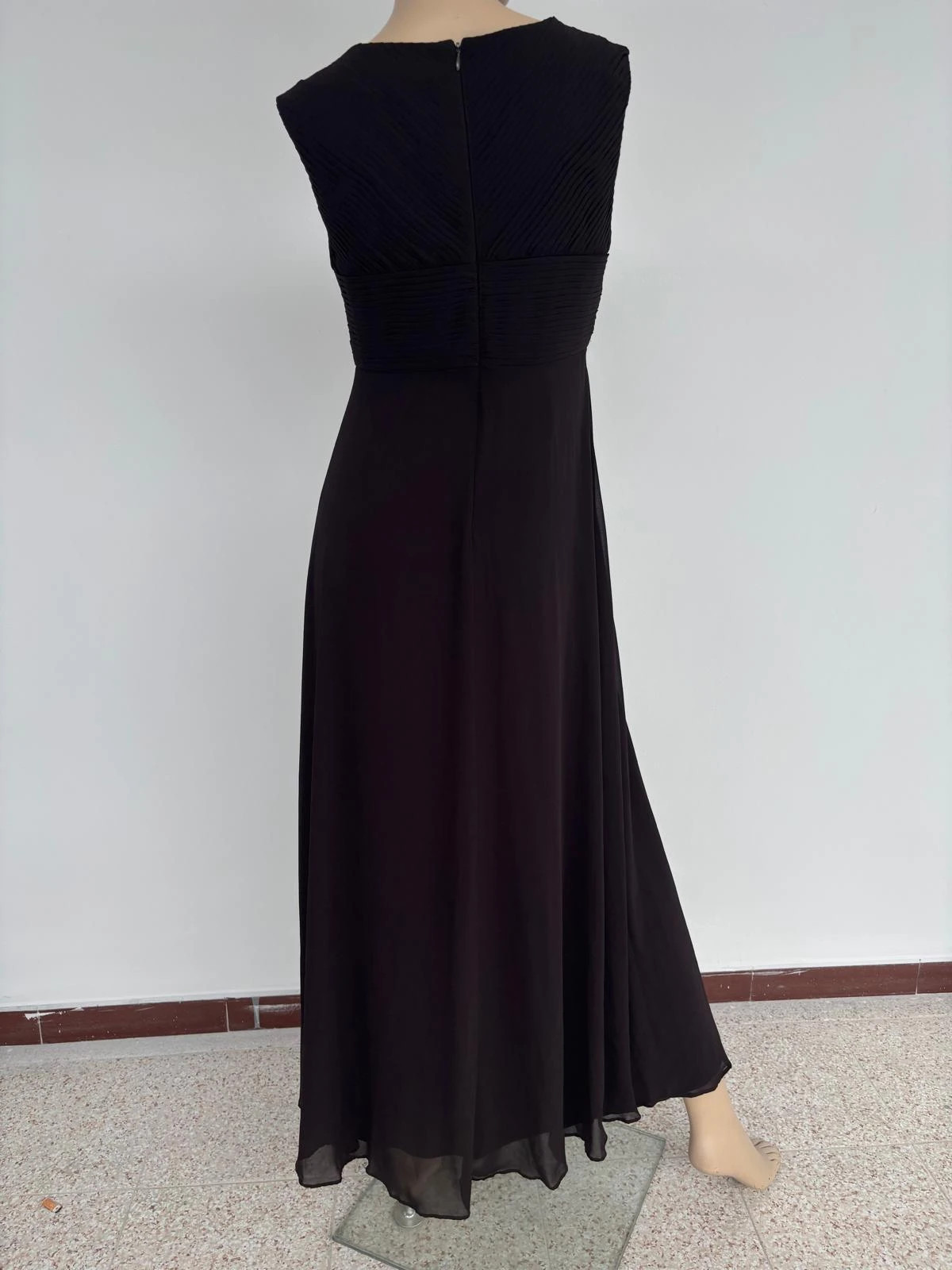 Elegant Mariposa Dark Brown Evening Maxi Dress Ruched V Neck Sleeveless Prom Wedding Party Gown🌺 – Mariposa – taille M / 38 / 10 3
