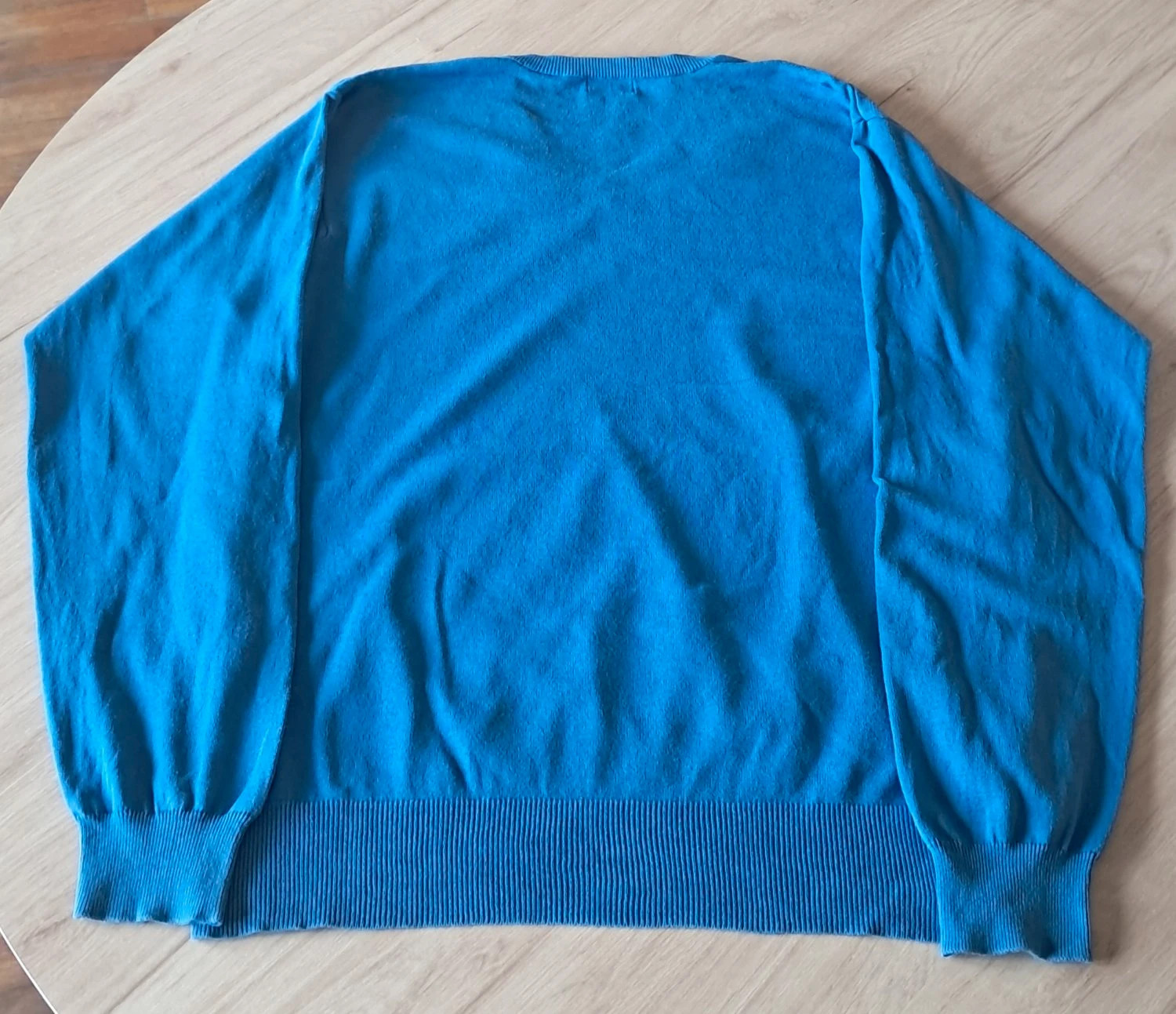 Pull IZOD col en V coton uni finitions côtelées bleu Homme taille L – IZOD – taille L 2