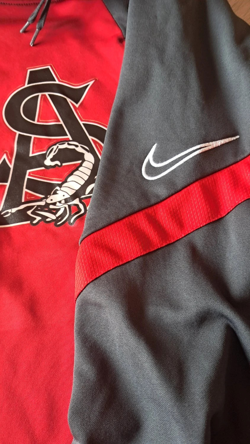 Sweat à capuche Nike zippé technologie dri-fit cordon de serrage gris et rouge Homme taille L – Nike – taille L 5