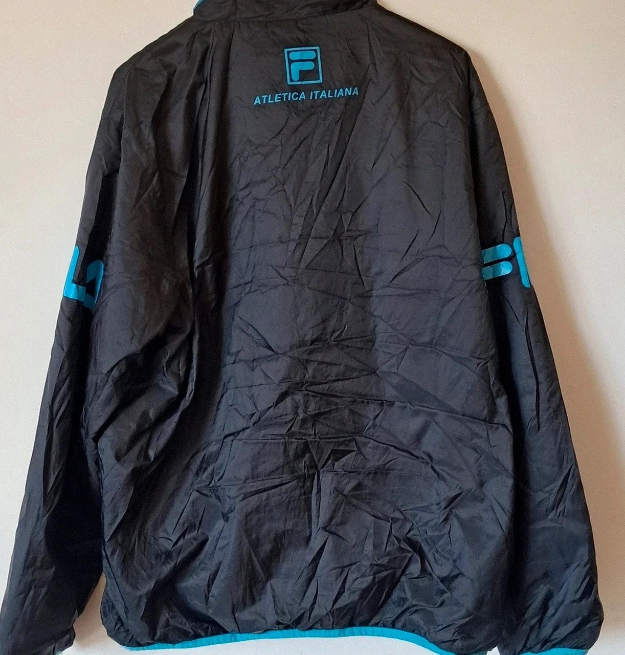 Veste sportswear vintage noire bleue Fila Biella Italie L – FILA – taille L 2