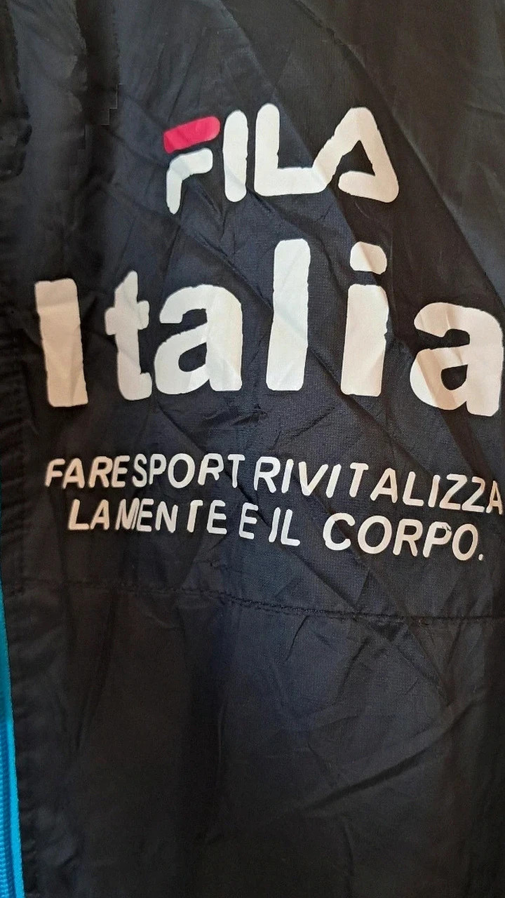 Veste sportswear vintage noire bleue Fila Biella Italie L – FILA – taille L 3