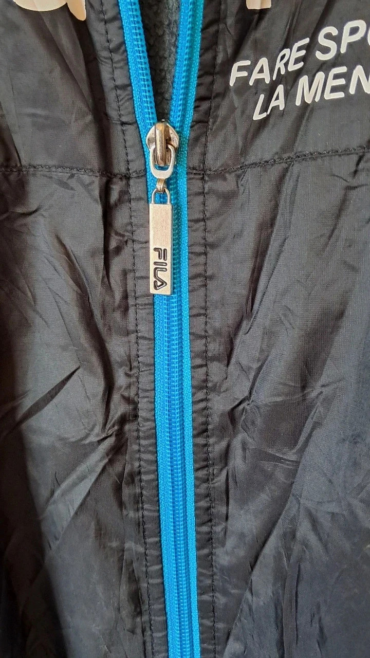 Veste sportswear vintage noire bleue Fila Biella Italie L – FILA – taille L 5