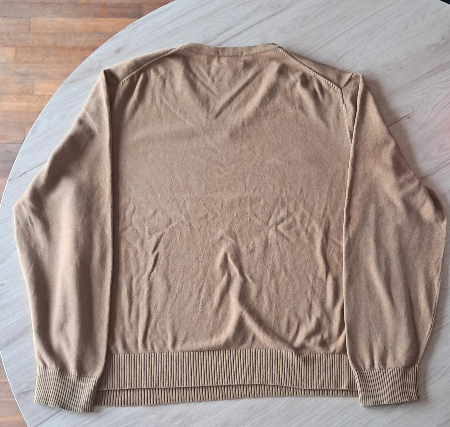 Pull Lands' End col V unis 100% coton supima beige Homme taille XL – Lands' End – taille XL 2