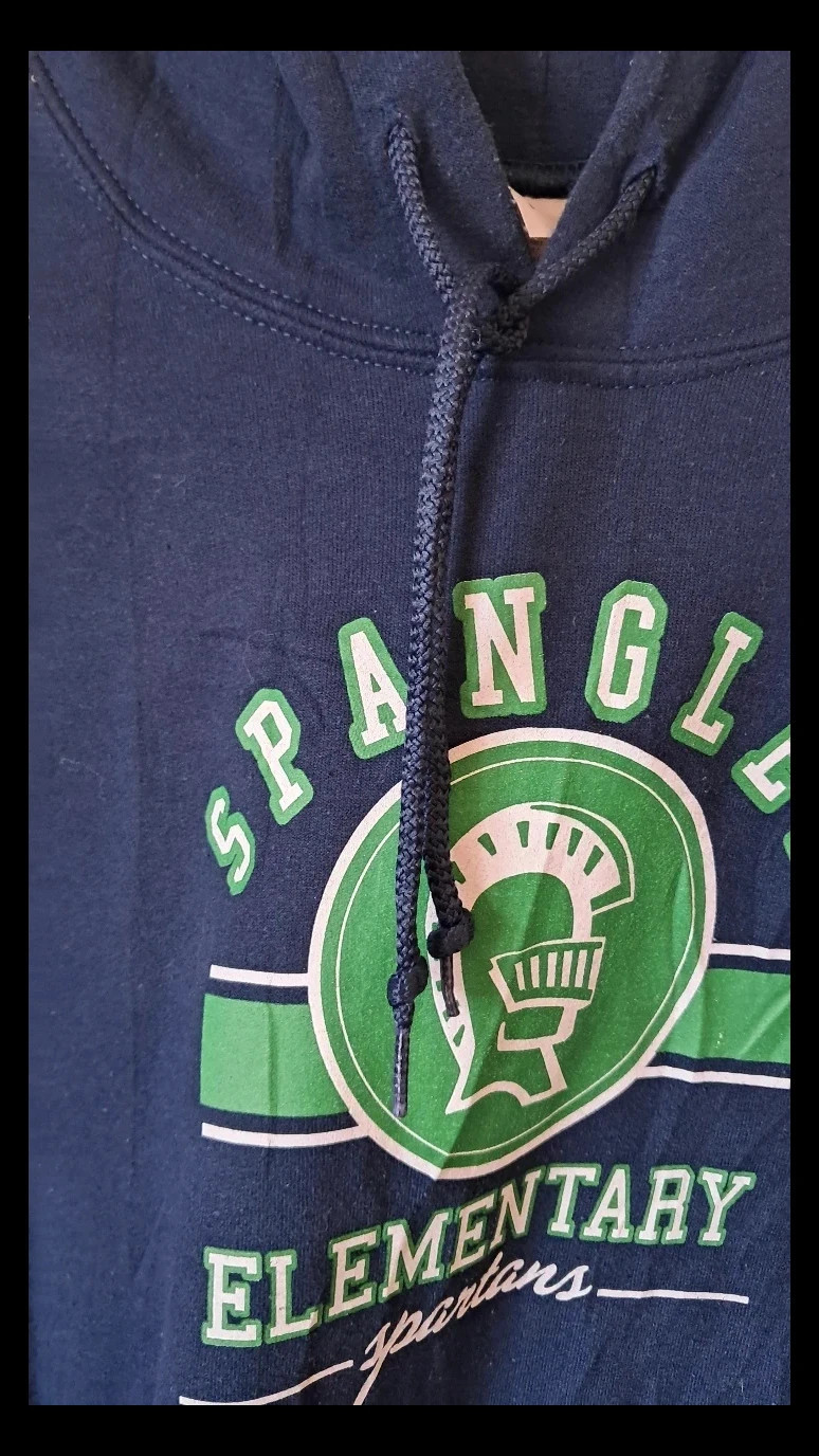 Sweat bleu marine taille M à capuche Spangler Elementary Spartans – Gildan – taille M 4