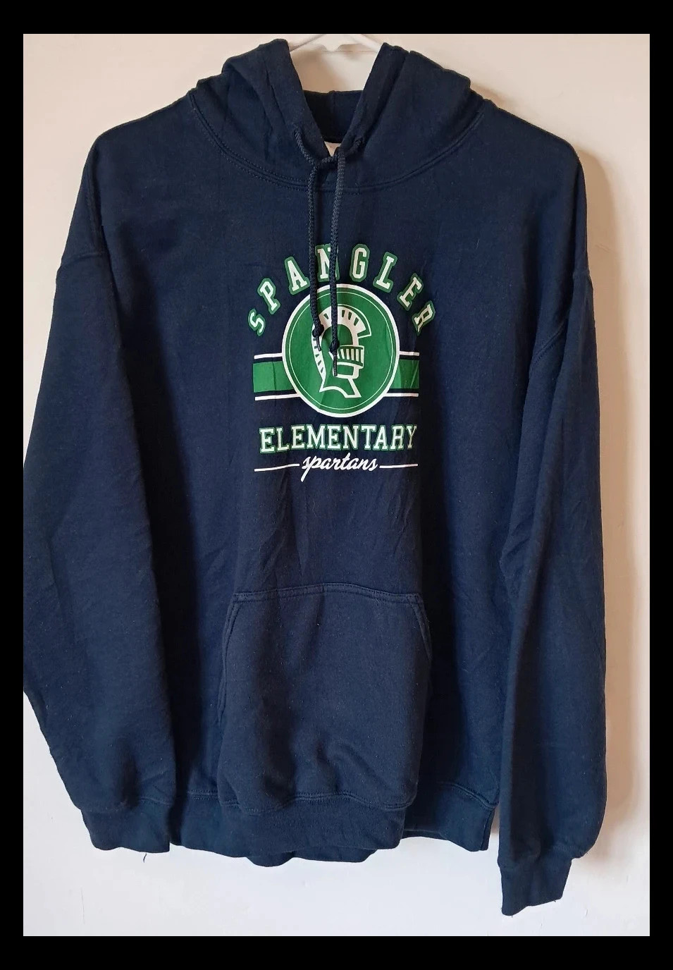 Sweat bleu marine taille M à capuche Spangler Elementary Spartans