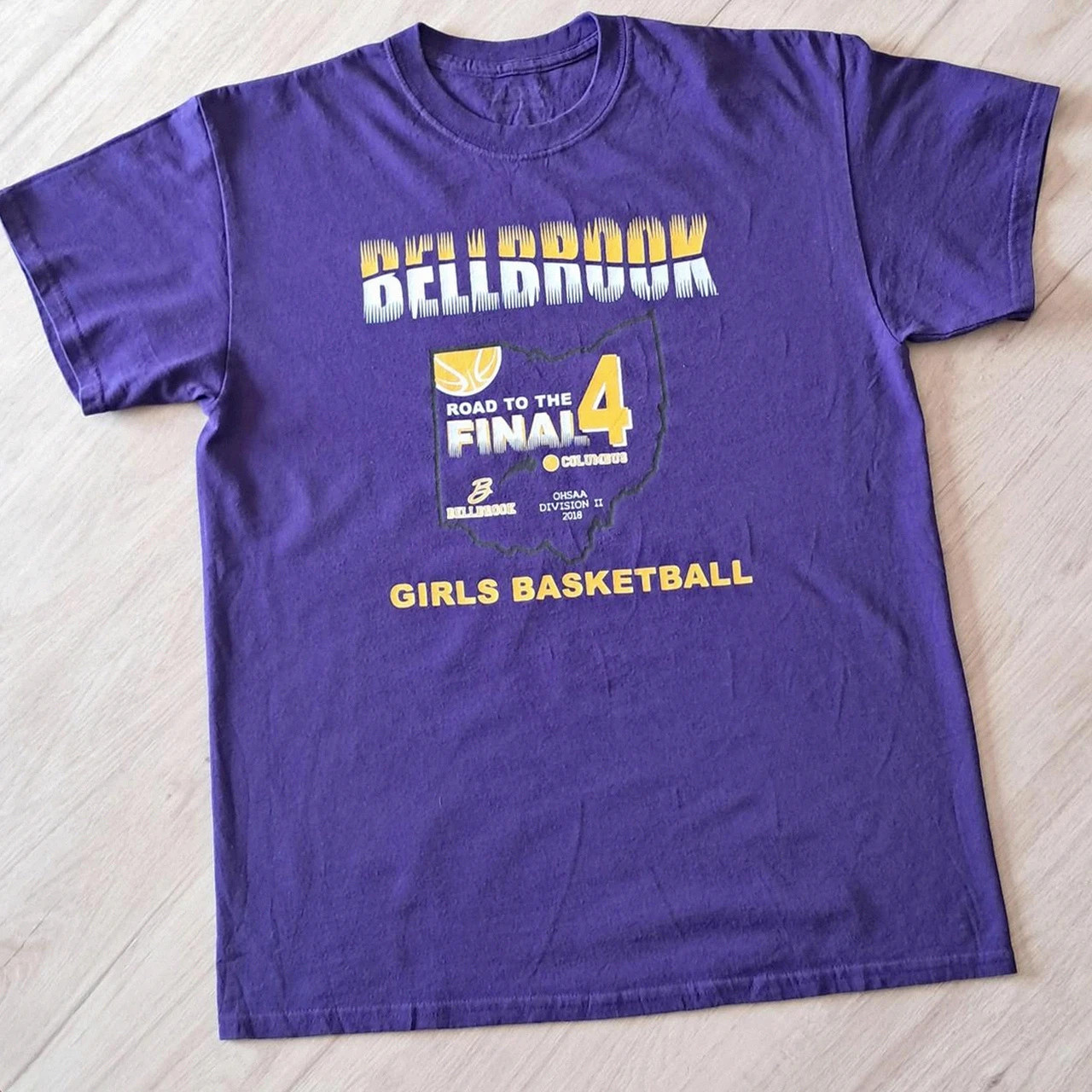 t-shirt violet Bellbrook girls basketball road to the final 4 taille M